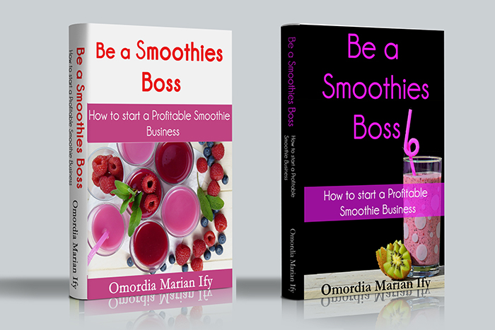 book cover design in 3D mockup for smoothies