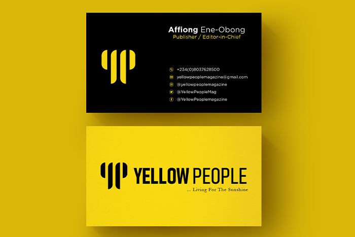 yellow people magazine brand business card